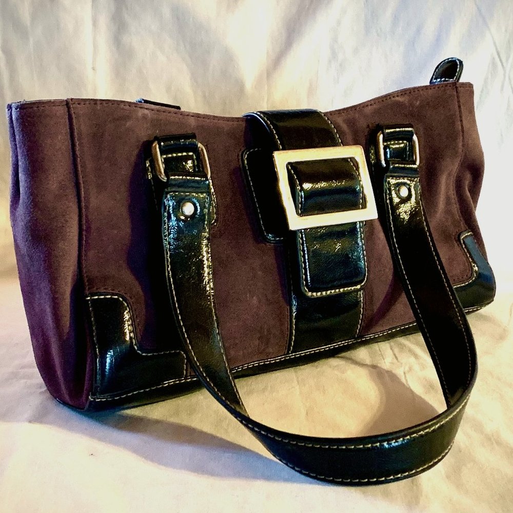 Wilson Leather purple suede purse